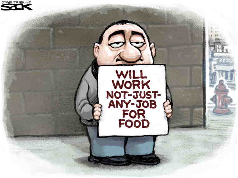 Political/Editorial Cartoon by Steve Sack, Minneapolis Star Tribune on Economy Stalls