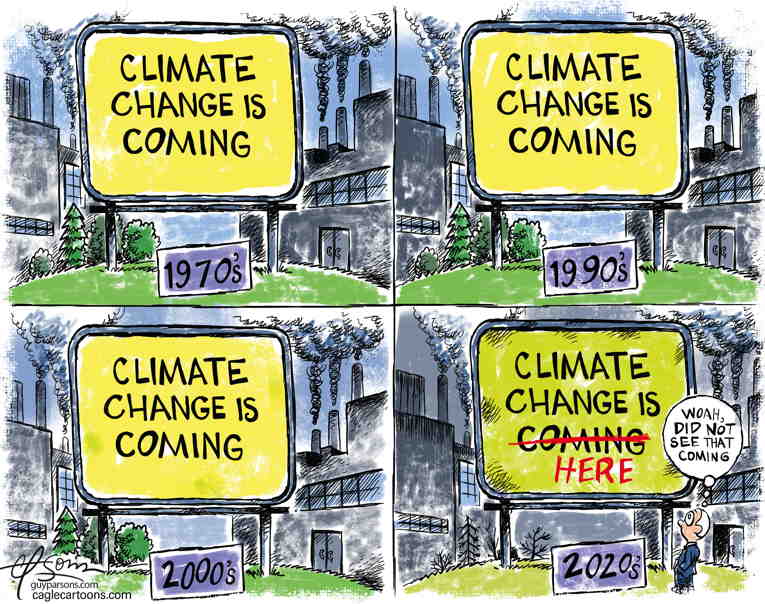 Political/Editorial Cartoon by Guy Parsons on World Leaders Discuss Climate