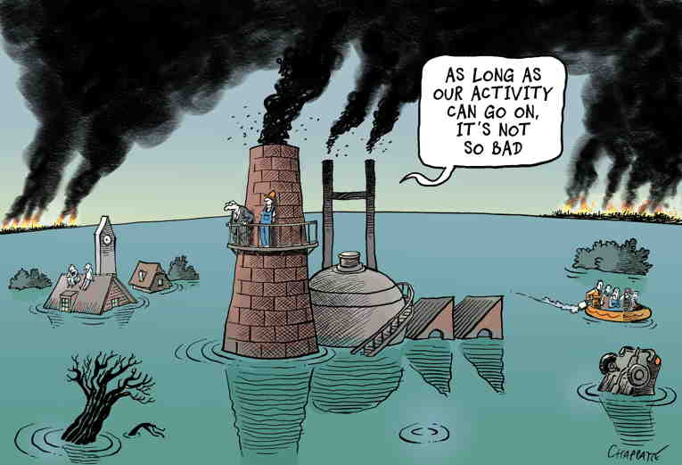 Political/Editorial Cartoon by Patrick Chappatte, International Herald Tribune on World Leaders Discuss Climate