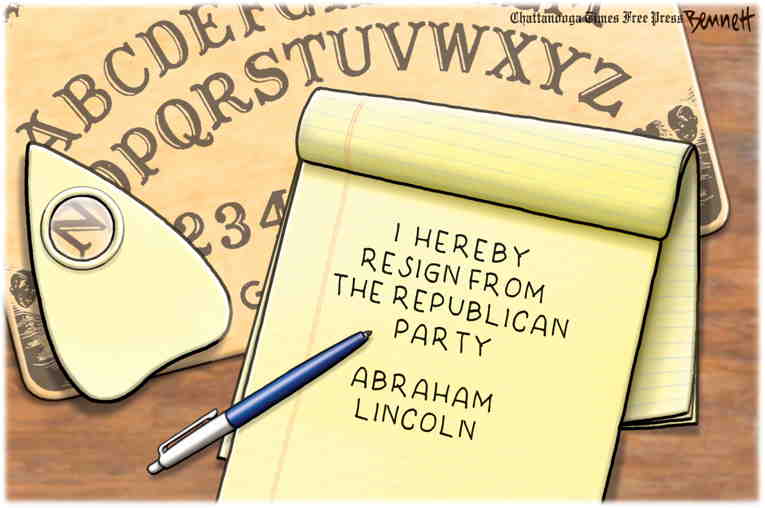 Political/Editorial Cartoon by Clay Bennett, Chattanooga Times Free Press on Cult Leader Claims Power