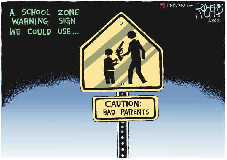 Political/Editorial Cartoon by Rob Rogers on Another School Shooting