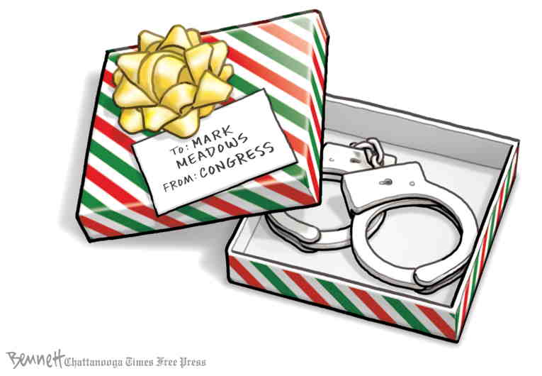 Political/Editorial Cartoon by Clay Bennett, Chattanooga Times Free Press on Meadows Cited for Contempt