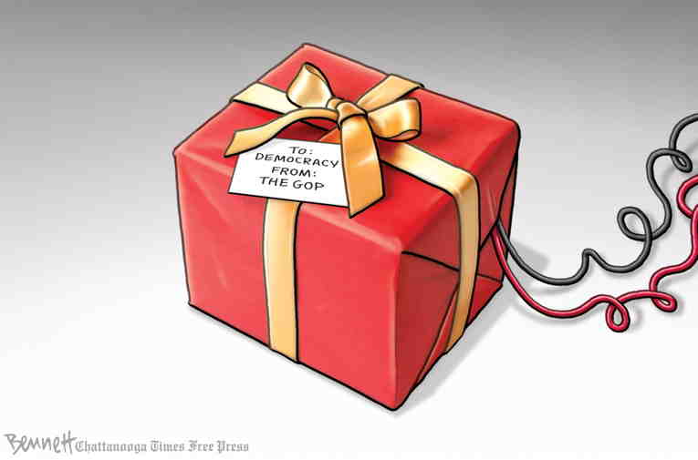 Political/Editorial Cartoon by Clay Bennett, Chattanooga Times Free Press on GOP Targets 2022