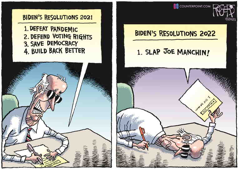 Political/Editorial Cartoon by Rob Rogers on Biden Moves Goalposts