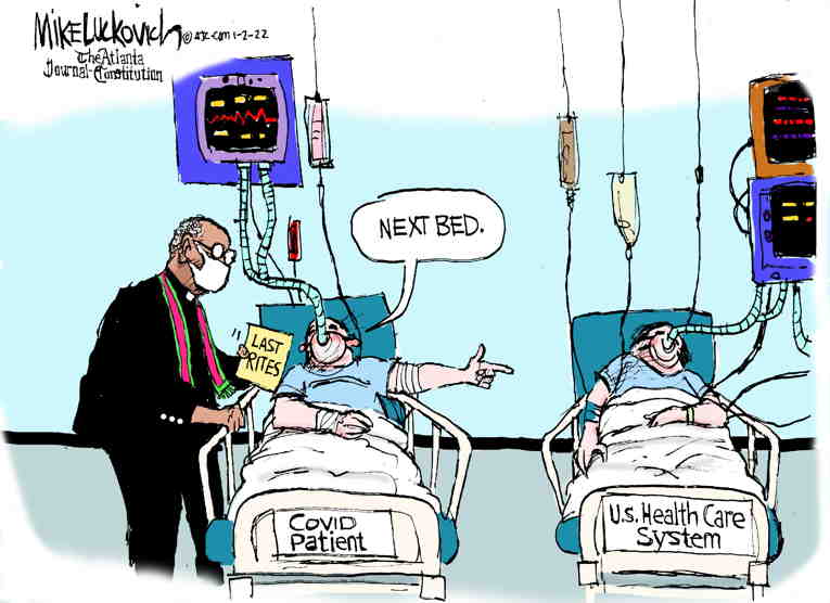 Political/Editorial Cartoon by Mike Luckovich, Atlanta Journal-Constitution on 1,000,000 Daily Cases Reached