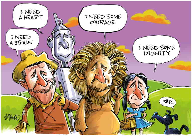 Political/Editorial Cartoon by Dave Whamond, Canada, PoliticalCartoons.com on Ted Cruz Grovels