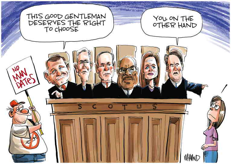 Political/Editorial Cartoon by Dave Whamond, Canada, PoliticalCartoons.com on SCOTUS Rejects Vac/Test Mandate