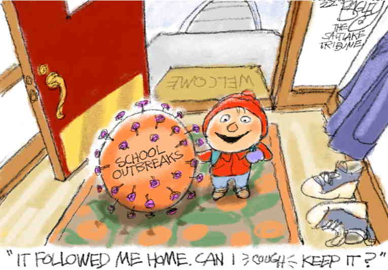 Political/Editorial Cartoon by Pat Bagley, Salt Lake Tribune on SCOTUS Rejects Vac/Test Mandate