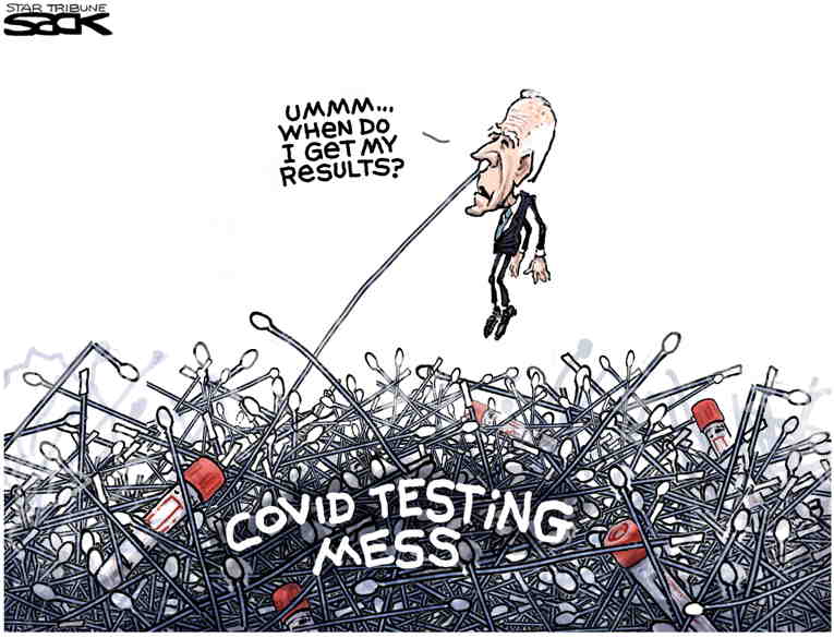 Political/Editorial Cartoon by Steve Sack, Minneapolis Star Tribune on SCOTUS Rejects Vac/Test Mandate