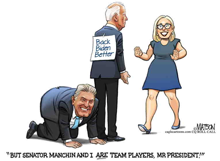 Political/Editorial Cartoon by RJ Matson, Cagle Cartoons on Manchin, Sinema Side With GOP