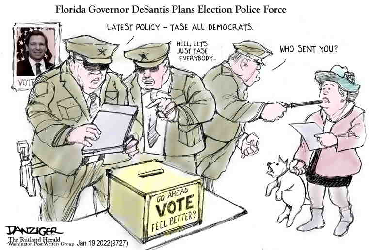 Political/Editorial Cartoon by Jeff Danziger on GOP Acts to Limit Voting