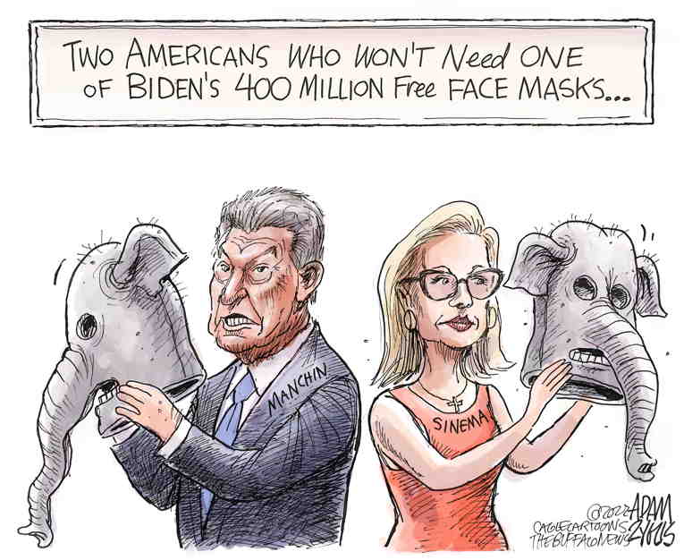 Political/Editorial Cartoon by Adam Zyglis, The Buffalo News on Democrats Fold