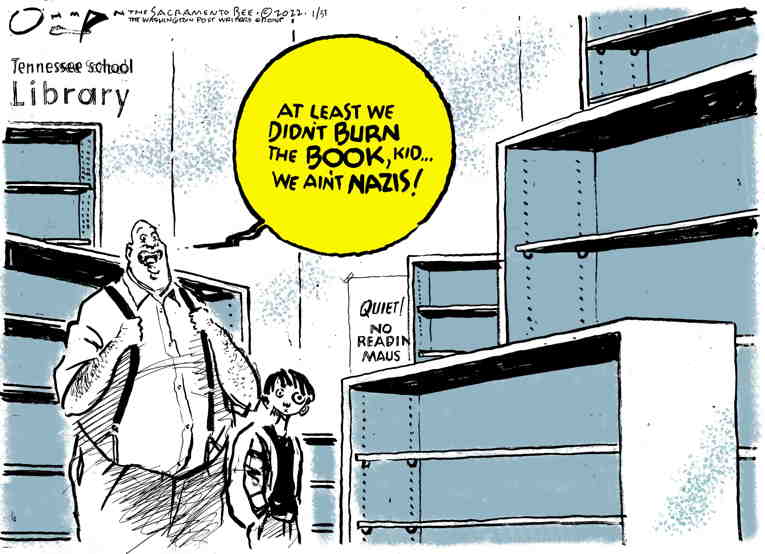 Political/Editorial Cartoon by Jack Ohman, The Oregonian on Books Banned