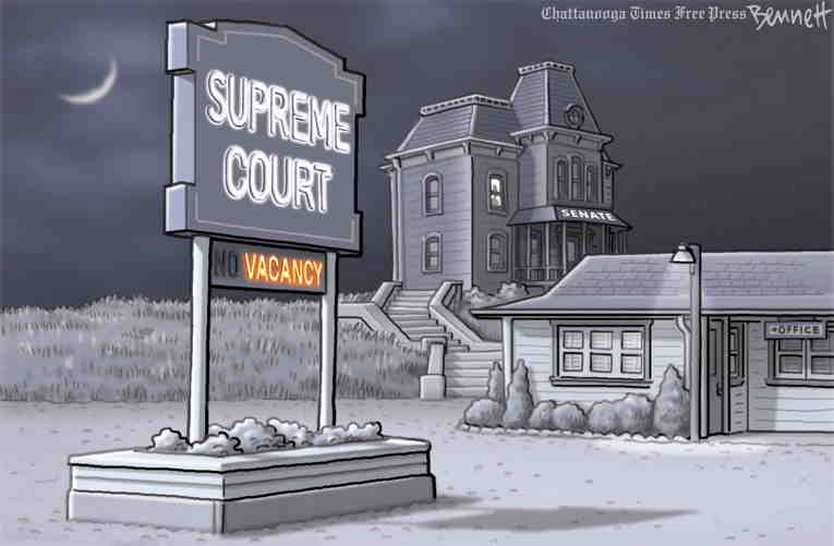 Political/Editorial Cartoon by Clay Bennett, Chattanooga Times Free Press on GOP Opposes Biden Pick