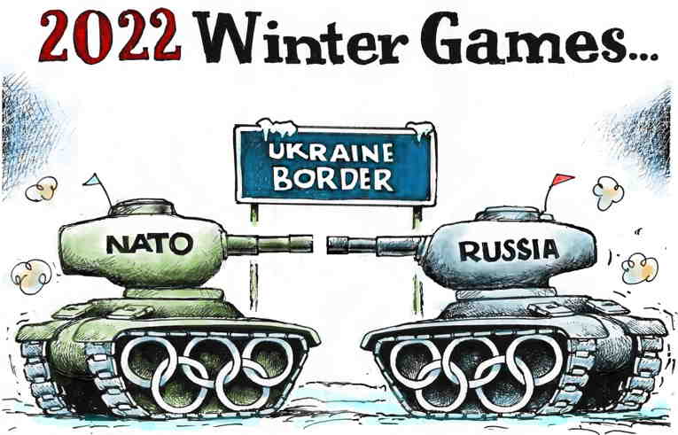 Political/Editorial Cartoon by Dave Granlund on No Ukraine Invasion Yet