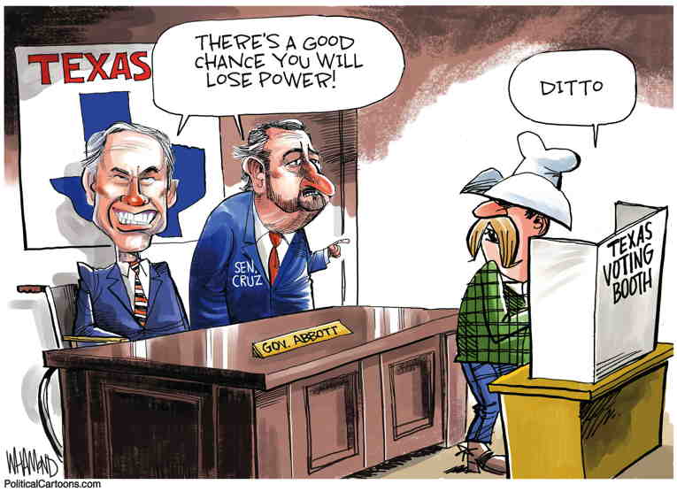 Political/Editorial Cartoon by Dave Whamond, Canada, PoliticalCartoons.com on Texas Leading Racist Push