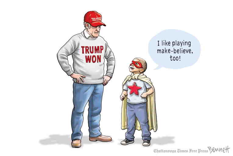 Political/Editorial Cartoon by Clay Bennett, Chattanooga Times Free Press on Trump Gears Up for 2024