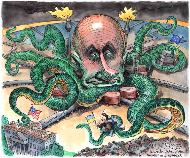 Political/Editorial Cartoon by Matt Wuerker, Politico on Russian Invasion Stalls