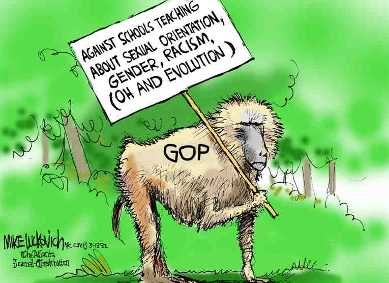 Political/Editorial Cartoon by Mike Luckovich, Atlanta Journal-Constitution on Republicans Continue Attack