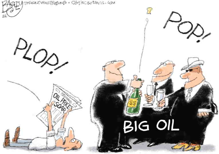 Political/Editorial Cartoon by Pat Bagley, Salt Lake Tribune on Gas Prices Skyrocket