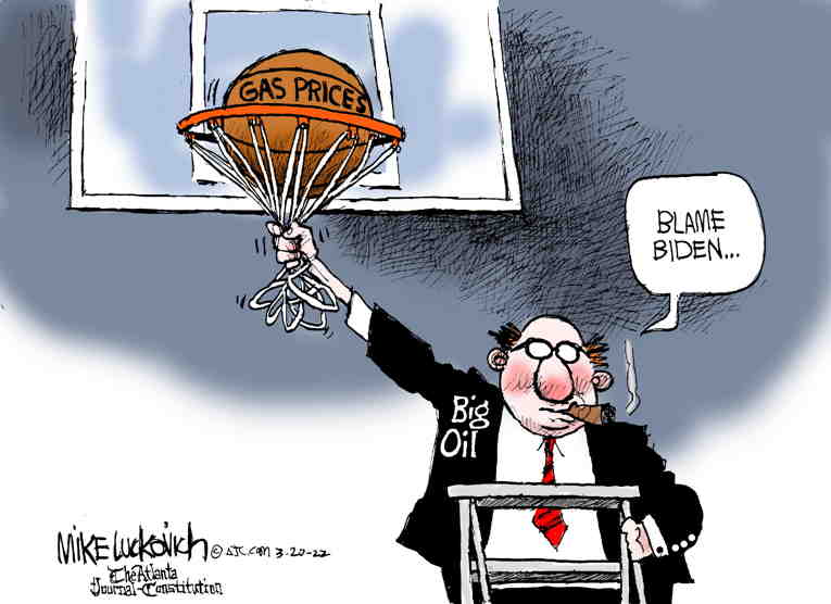 Political/Editorial Cartoon by Kevin Siers, Charlotte Observer on Gas Prices Skyrocket