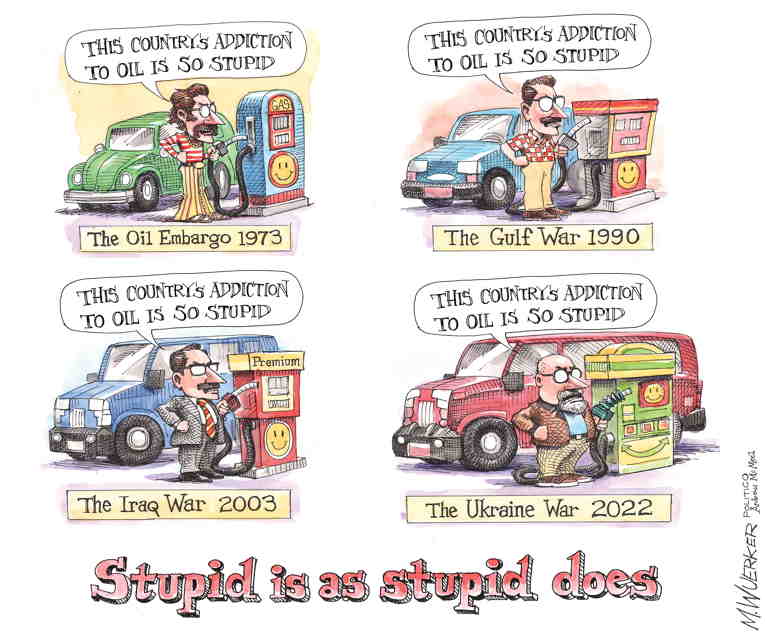 Political/Editorial Cartoon by Matt Wuerker, Politico on Gas Prices Skyrocket