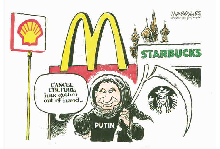 Political/Editorial Cartoon by Jimmy Margulies, King Features on U.S. Reaction Mixed