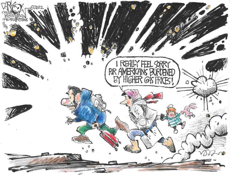 Political/Editorial Cartoon by John Darkow, Columbia Daily Tribune, Missouri on Russian Bombing Targets Civilians