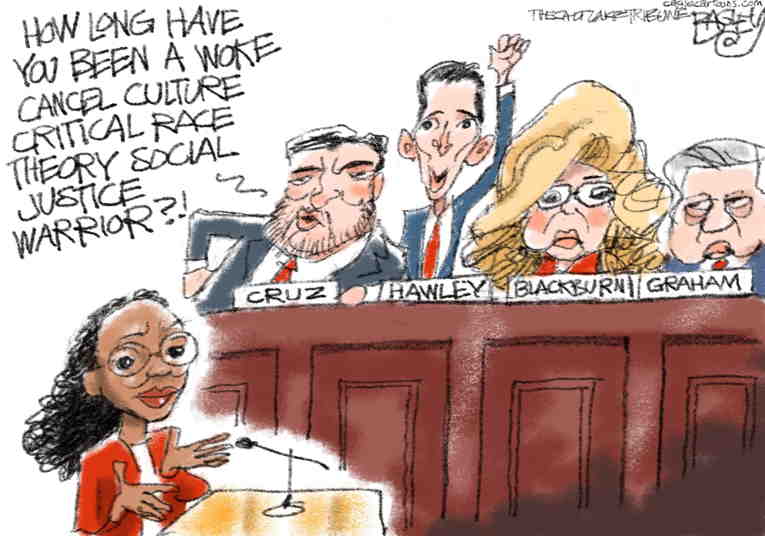 Political/Editorial Cartoon by Pat Bagley, Salt Lake Tribune on Biden Nominee to Be Confirmed