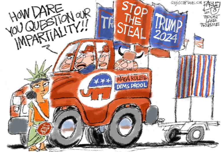 Political/Editorial Cartoon by Pat Bagley, Salt Lake Tribune on Biden Optimistic