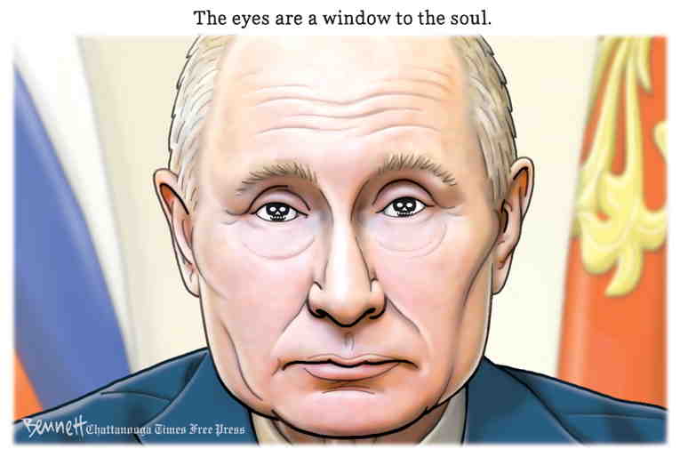 Political/Editorial Cartoon by Clay Bennett, Chattanooga Times Free Press on Putin Promises Liberation