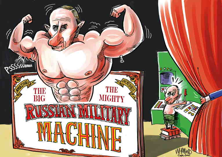 Political/Editorial Cartoon by Dave Whamond, Canada, PoliticalCartoons.com on Putin Promises De-escalation