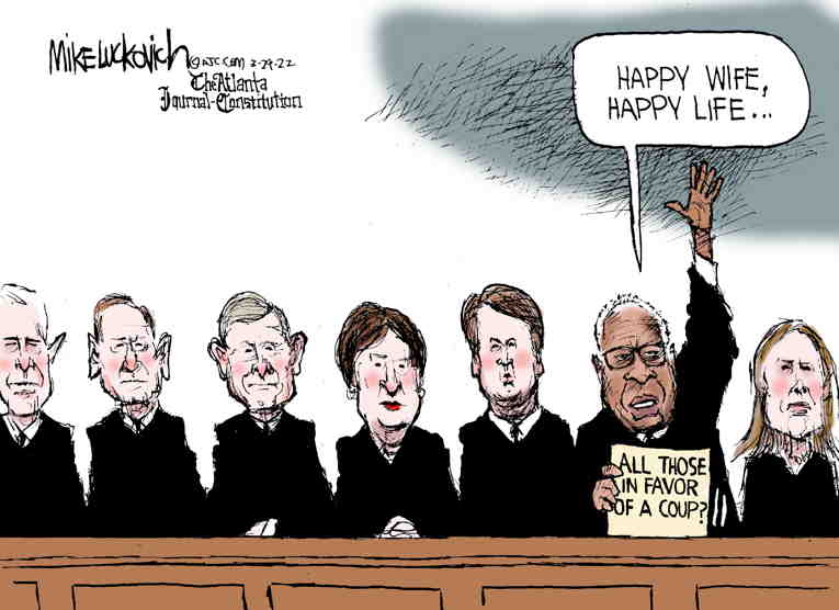 Political/Editorial Cartoon by Mike Luckovich, Atlanta Journal-Constitution on High Court Infiltrated