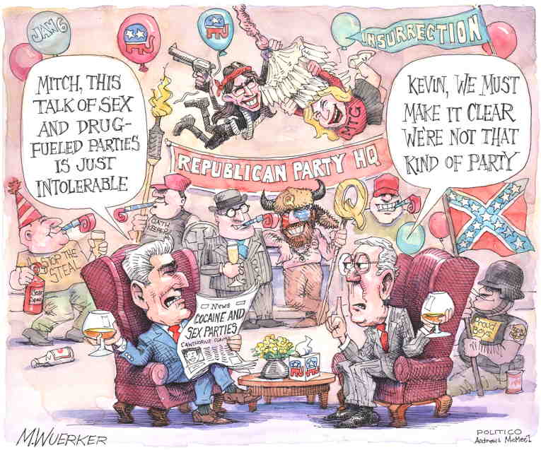 Political/Editorial Cartoon by Matt Wuerker, Politico on GOP Seeks the High Ground