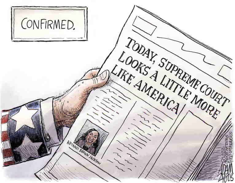 Political/Editorial Cartoon by Adam Zyglis, The Buffalo News on Ketanji Brown Jackson Confirmed