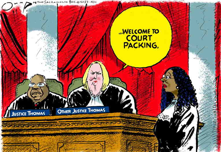 Political/Editorial Cartoon by Jack Ohman, The Oregonian on Ketanji Brown Jackson Confirmed