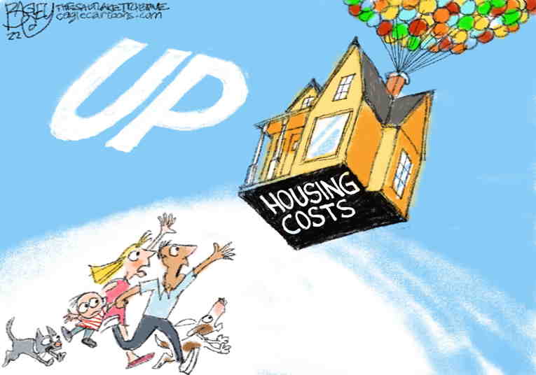 Political/Editorial Cartoon by Pat Bagley, Salt Lake Tribune on Inflation Soaring