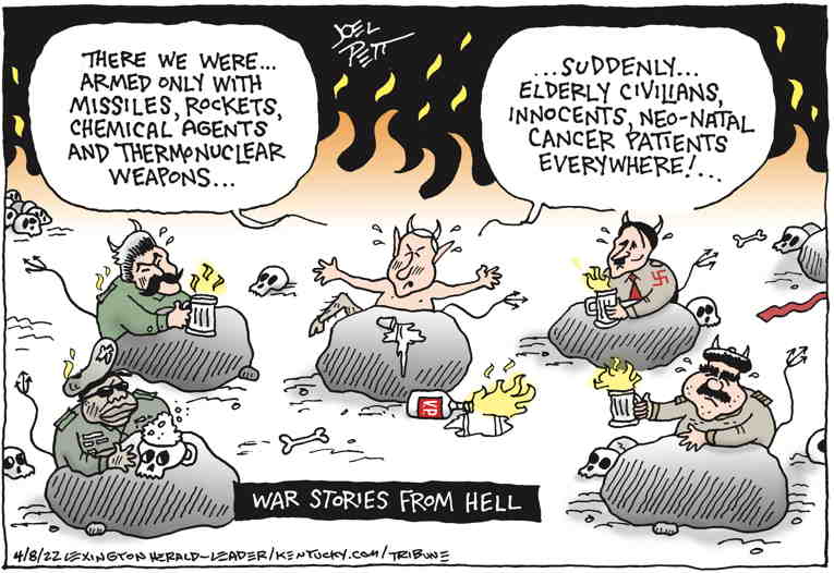 Political/Editorial Cartoon by Joel Pett, Lexington Herald-Leader, CWS/CartoonArts Intl. on Fighting Rages in Ukraine