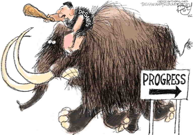 Political/Editorial Cartoon by Pat Bagley, Salt Lake Tribune on DeSantis Attacks Disney