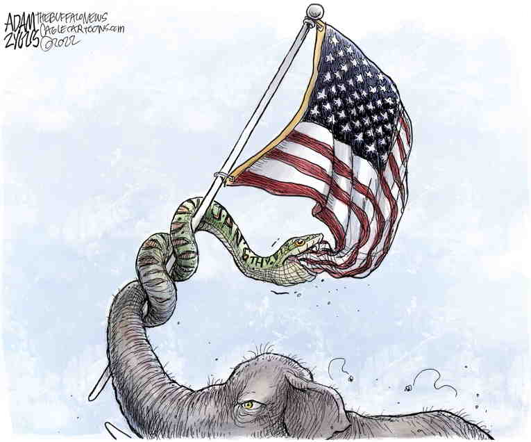 Political/Editorial Cartoon by Adam Zyglis, The Buffalo News on GOP Gears Up for 2024 Election