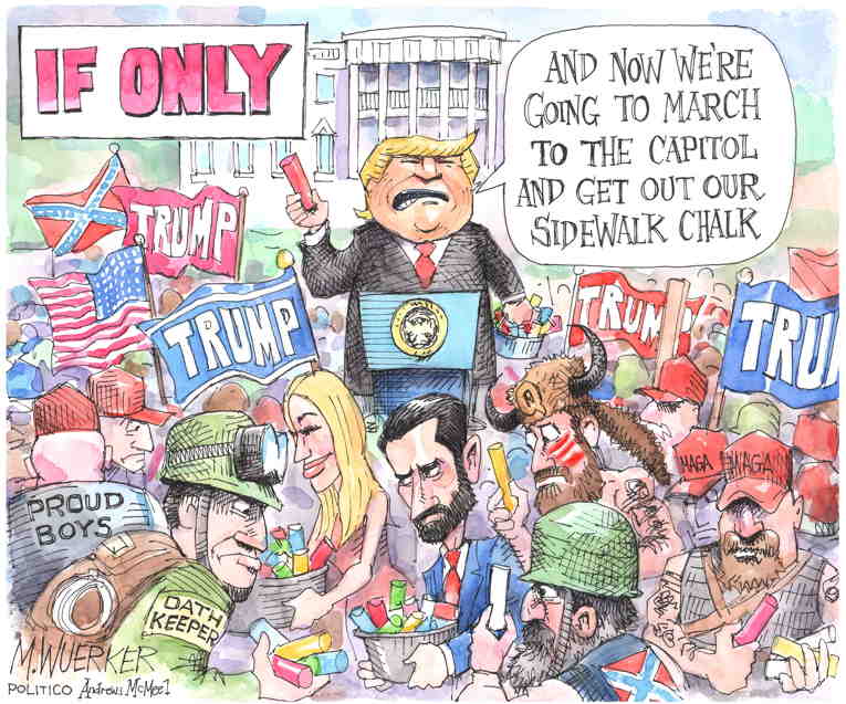 Political/Editorial Cartoon by Matt Wuerker, Politico on Protesters March on Justices