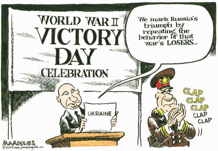 Political/Editorial Cartoon by Jimmy Margulies, King Features on Putin Celebrates Holiday