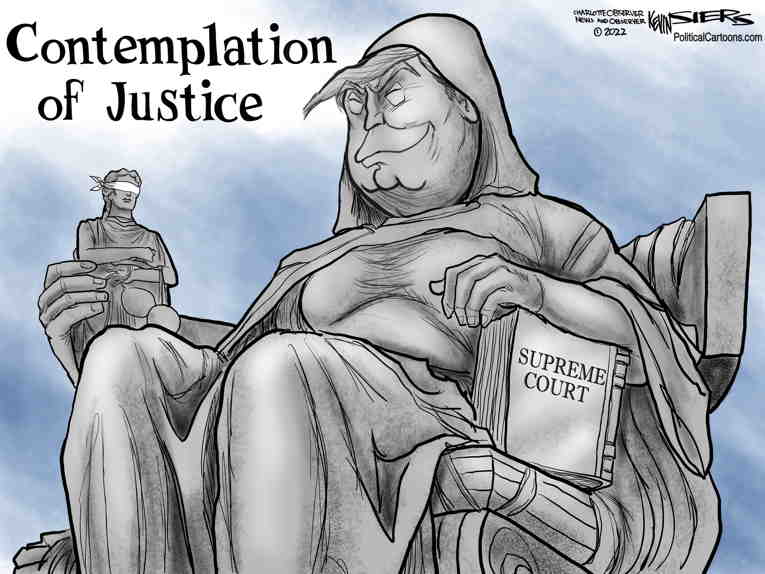 Political/Editorial Cartoon by Kevin Siers, Charlotte Observer on Justice Trumped