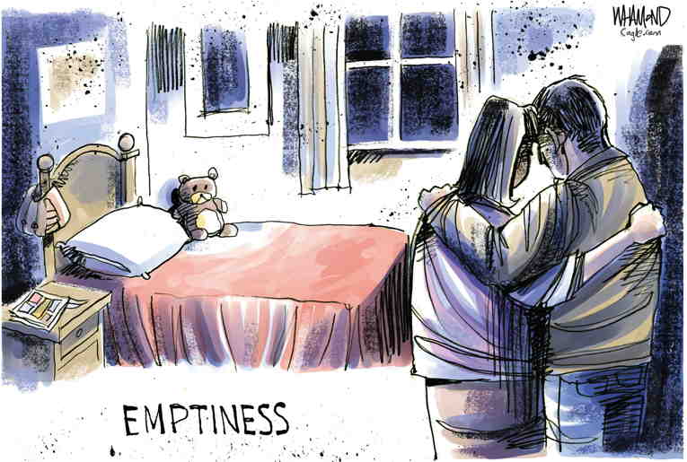 Political/Editorial Cartoon by Dave Whamond, Canada, PoliticalCartoons.com on Family Members Mourn