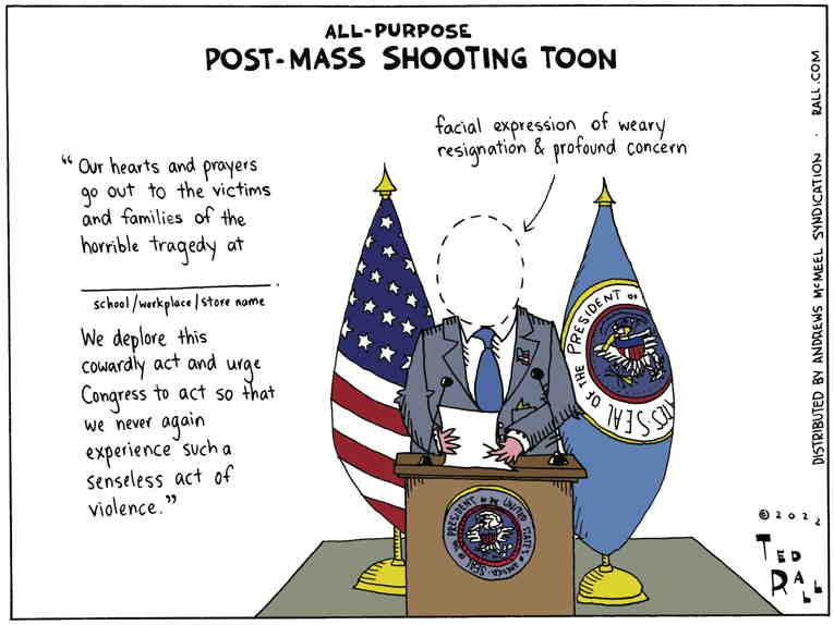 Political/Editorial Cartoon by Ted Rall on Family Members Mourn