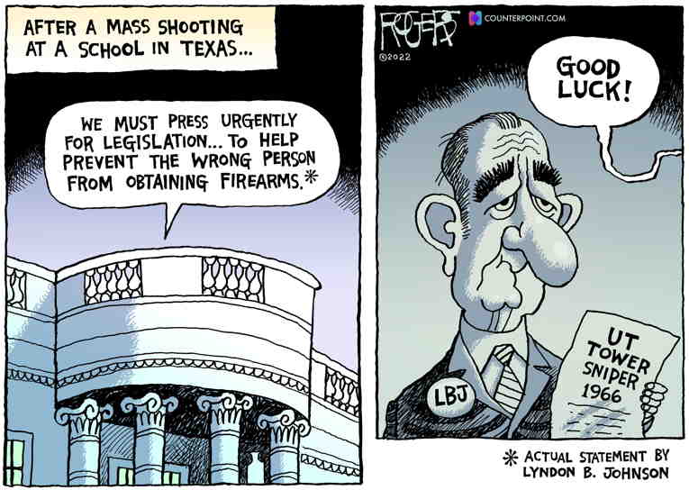 Political/Editorial Cartoon by Rob Rogers on Family Members Mourn