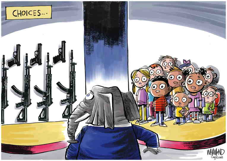 Political/Editorial Cartoon by Dave Whamond, Canada, PoliticalCartoons.com on Republicans Block Gun Legislation