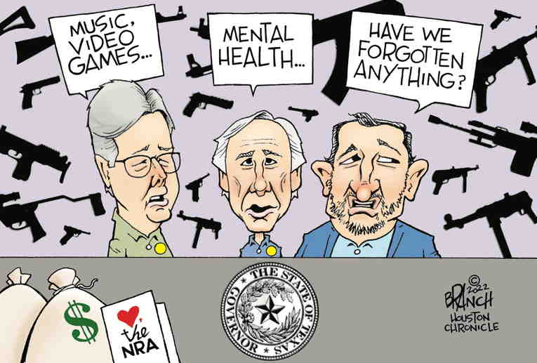 Political/Editorial Cartoon by John Branch, San Antonio Express-News on Republicans Block Gun Legislation