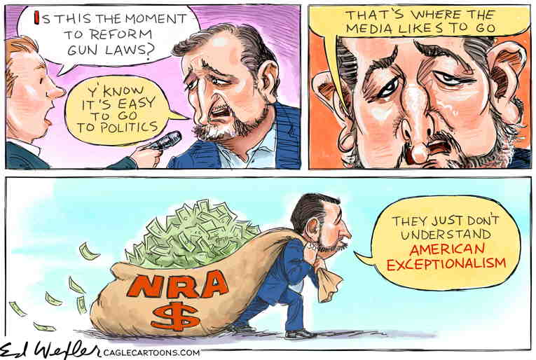 Political/Editorial Cartoon by Ed Wexler, PoliticalCartoons.com on Republicans Block Gun Legislation