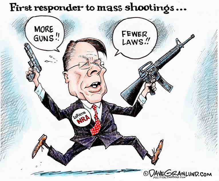 Political/Editorial Cartoon by Dave Granlund on Deranged Attend NRA Convention